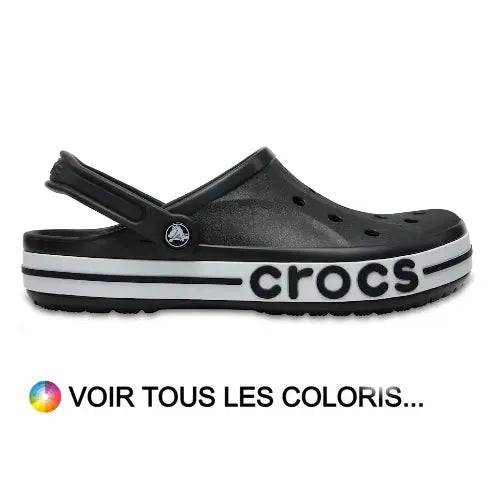 Crocs Bayaband Noir | Sabots Bande Graphique Urbains & Stylés