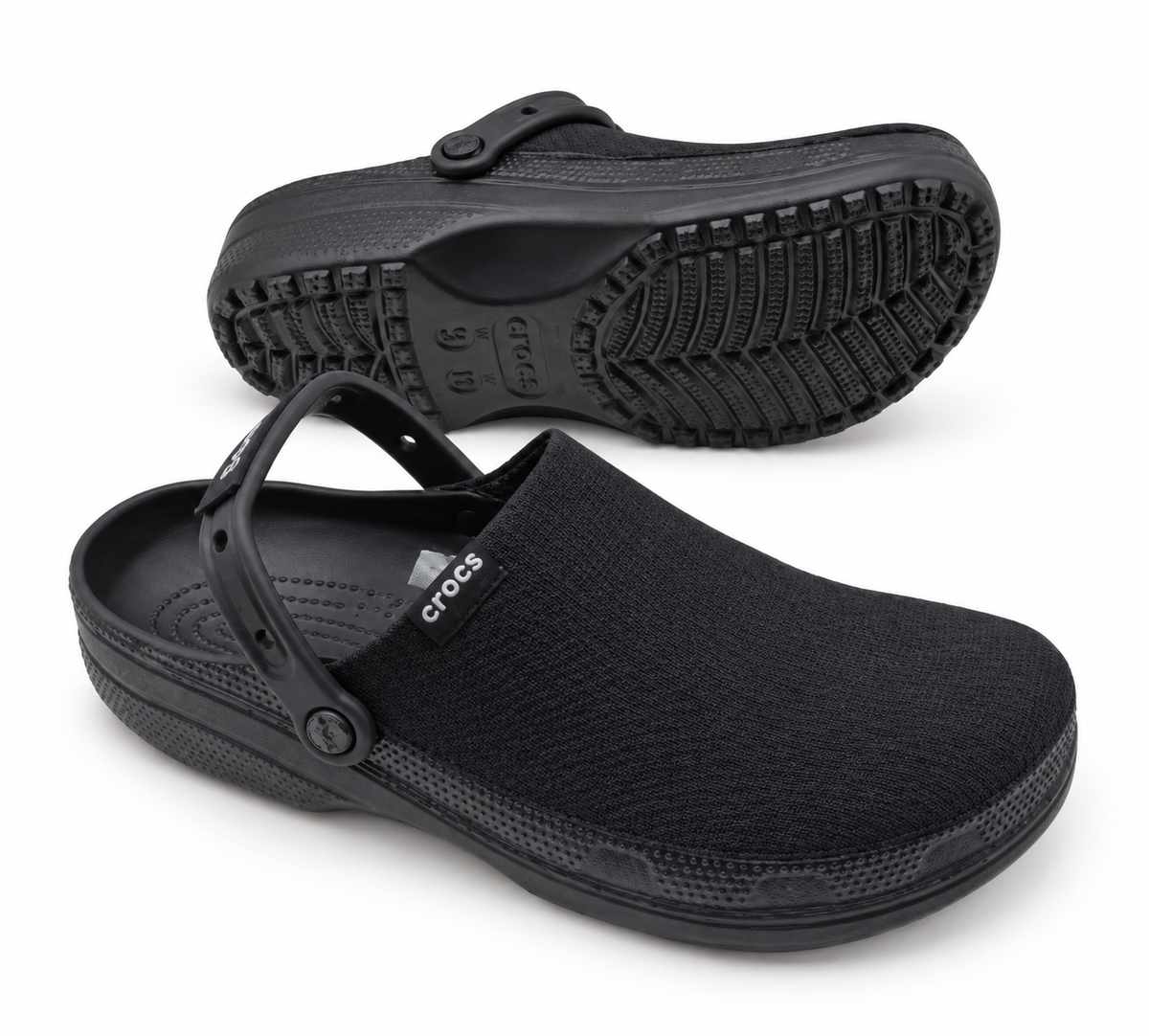 Crocs Crafted noir en tissu avec semelle et bride assorties