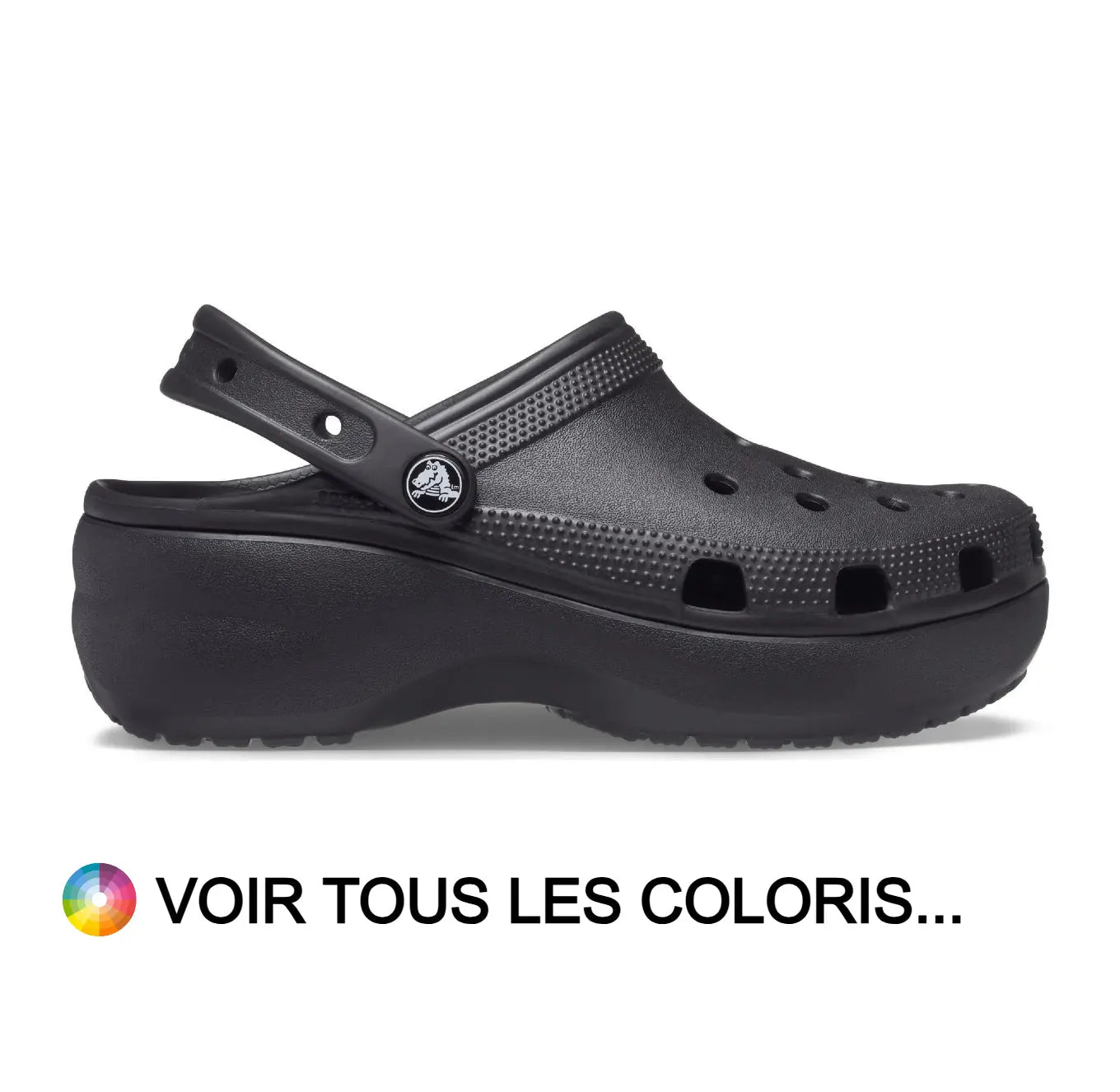 Crocs Plateforme Noir | Sabots Compensés Femme Élégants & Tendance