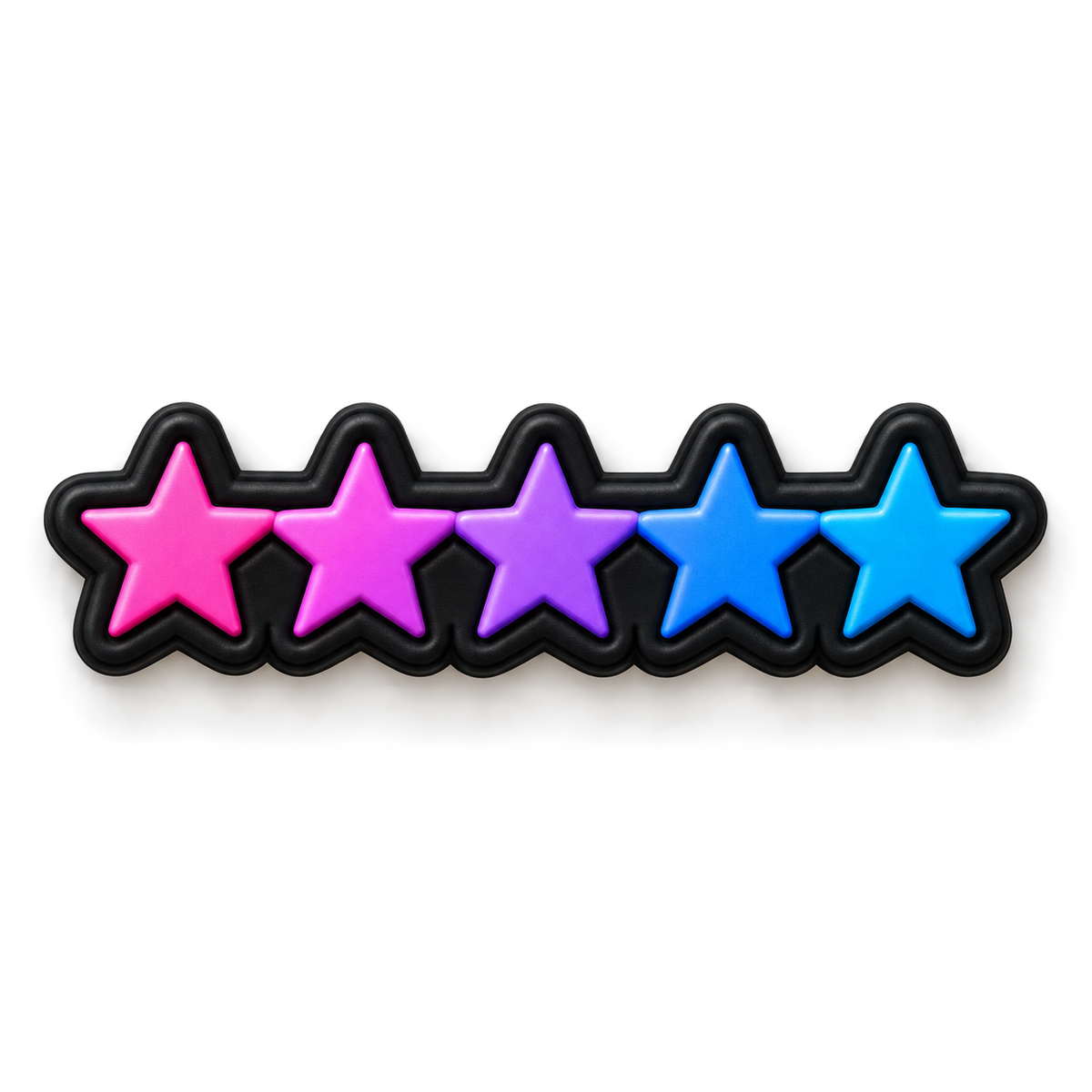 Pin Jibbitz GTA 6 avis de recherche 5 étoiles rose, violet et bleu pour Crocs