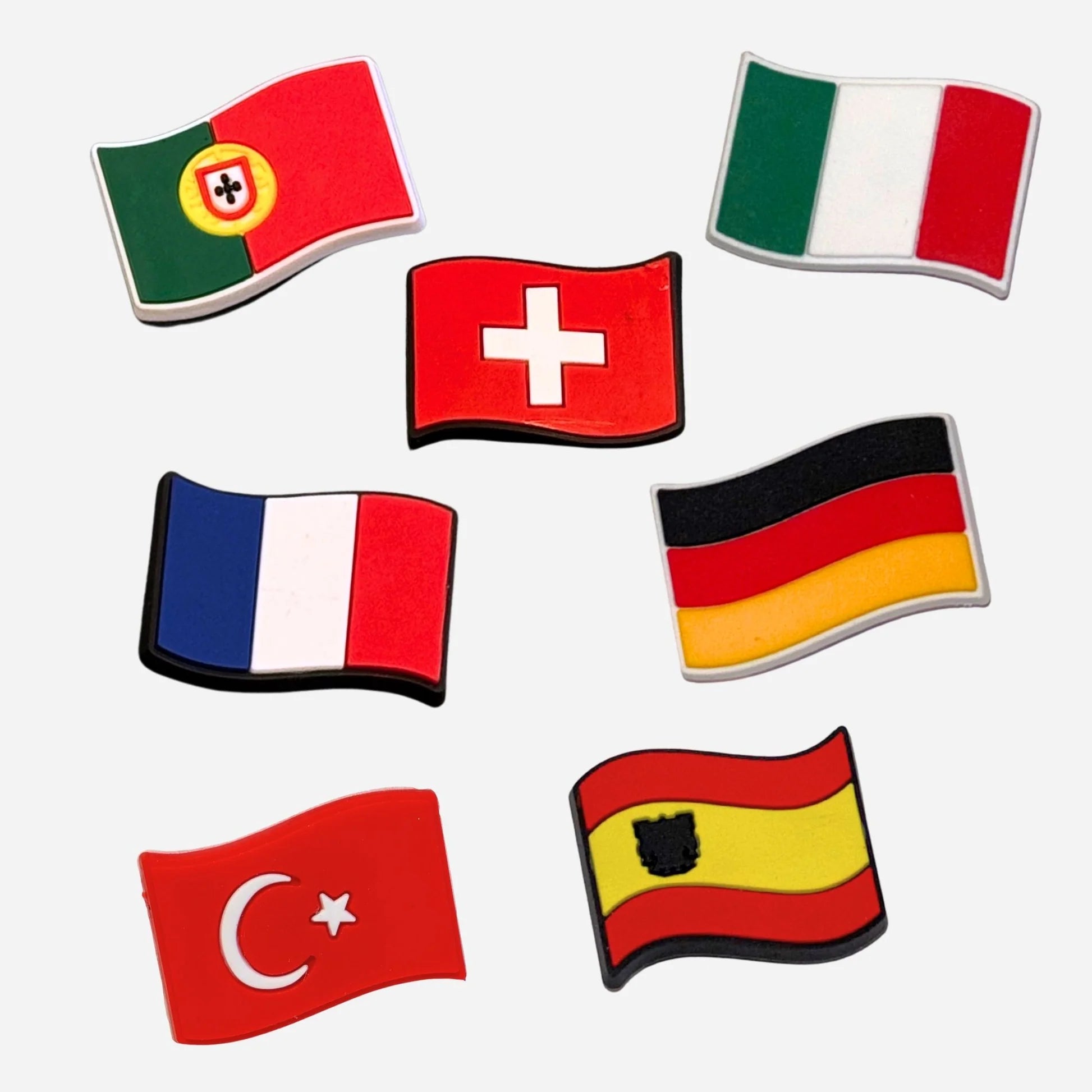 Pin's Drapeaux Europe pour Crocs – 7 Pays Jibbitz Fierté Nationale