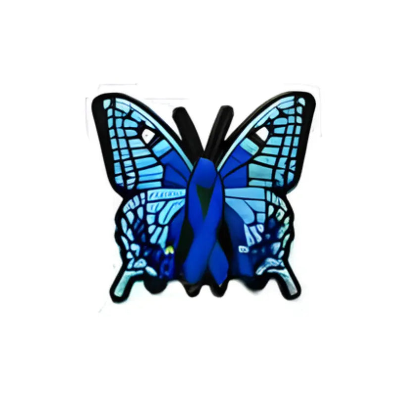 Papillon bleu avec ruban pour Crocs