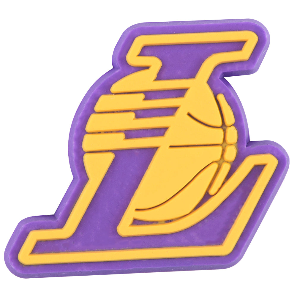 Pin's logo L des Los Angeles Lakers violet et jaune pour Crocs