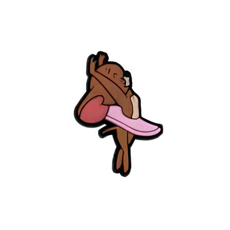 Pin's chat gêné cartoon pour Crocs - Accessoire dessin animé ClogsAddict