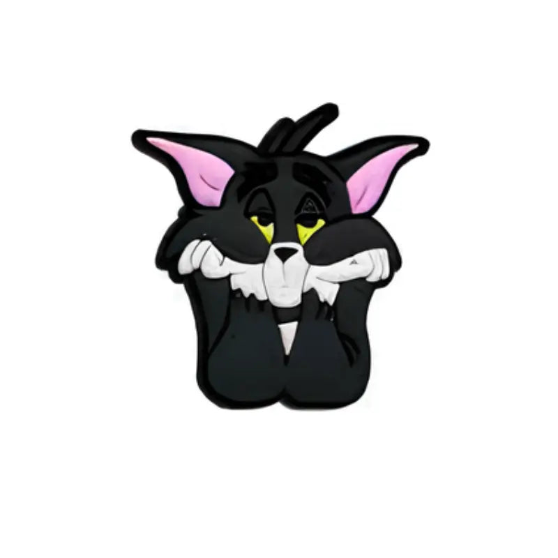 Pin's chat triste cartoon pour Crocs - Accessoire dessin animé ClogsAddict