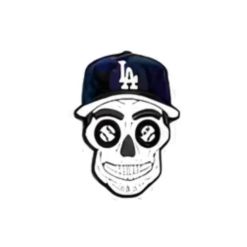 Pin’s crâne Los Angeles Dodgers pour Crocs - Accessoire streetwear MLB ClogsAddict