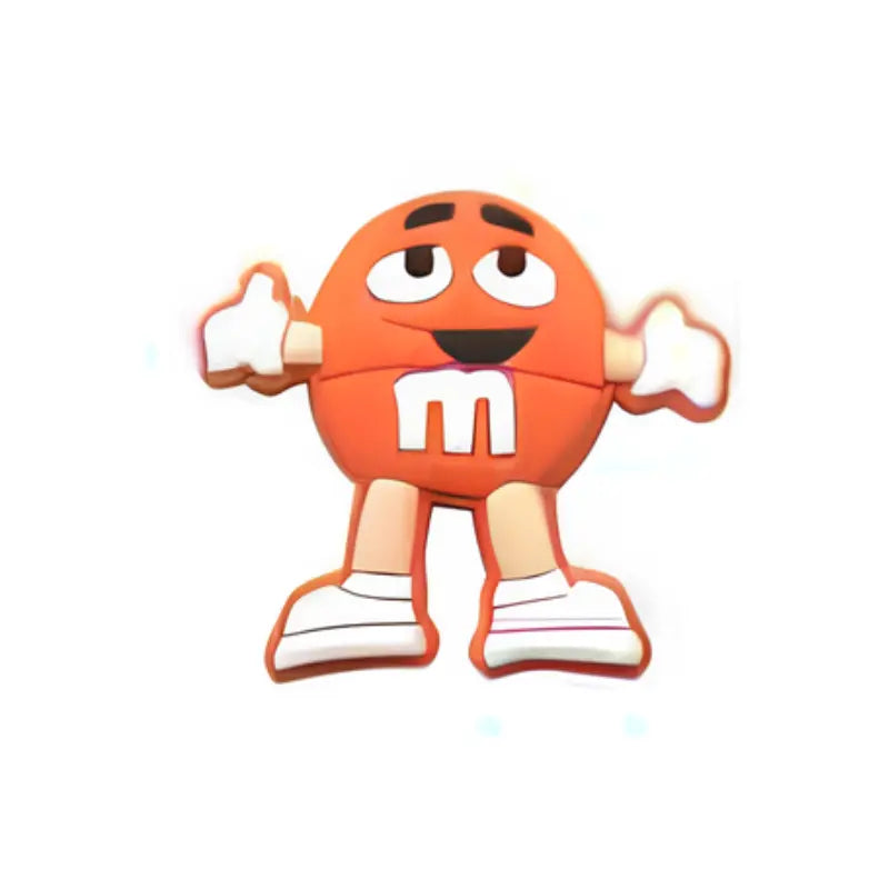 Pin's personnage M&M's orange pour Crocs - Accessoire gourmand ClogsAddict