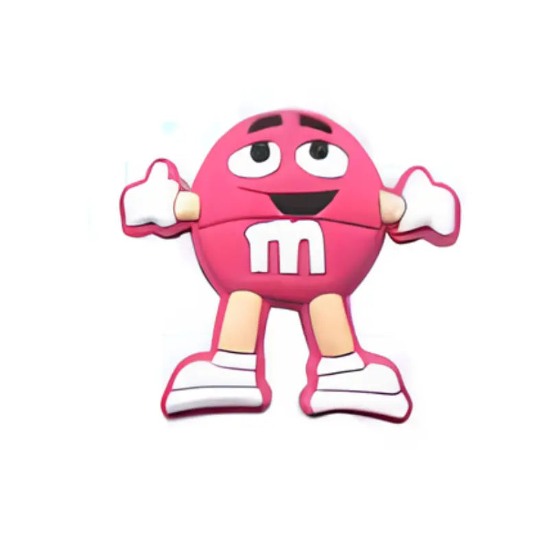 Pin's personnage M&M's rose pour Crocs - Accessoire bonbon ClogsAddict