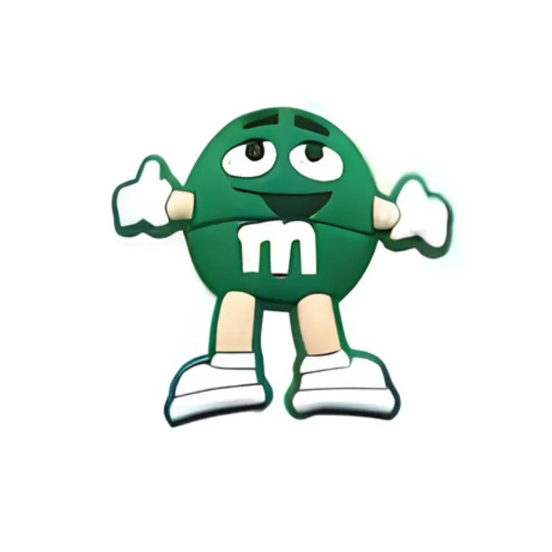 Pin's personnage M&M's vert pour Crocs - Accessoire gourmand ClogsAddict