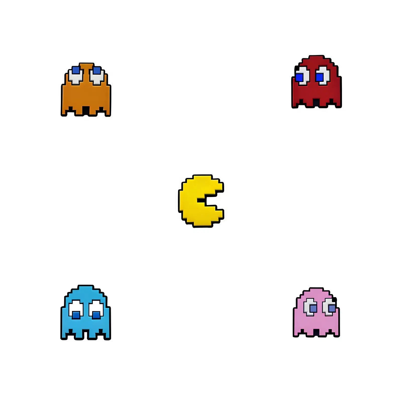 Collection de pin's Pac-Man et fantômes rétro pour Crocs - Accessoires gaming ClogsAddict