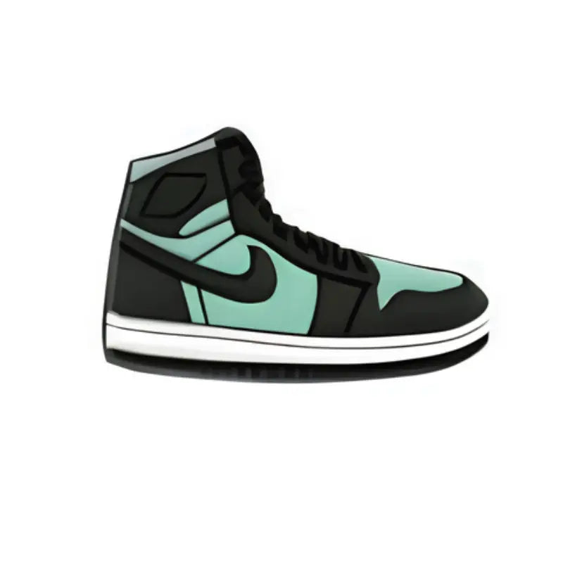 Pin's sneaker turquoise et noire pour Crocs - Accessoire mode urbaine ClogsAddict