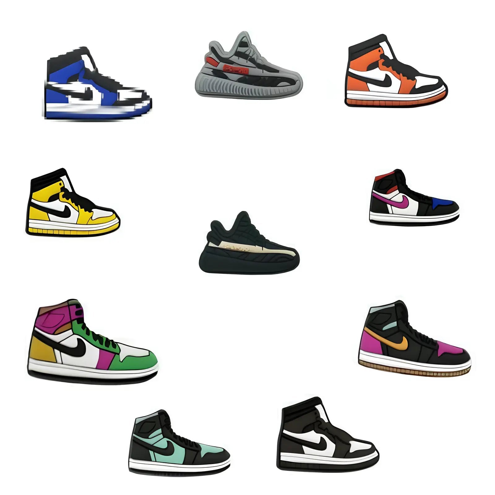 Collection de pin's sneakers pour Crocs inspirée des baskets streetwear et chaussures tendance ClogsAddict