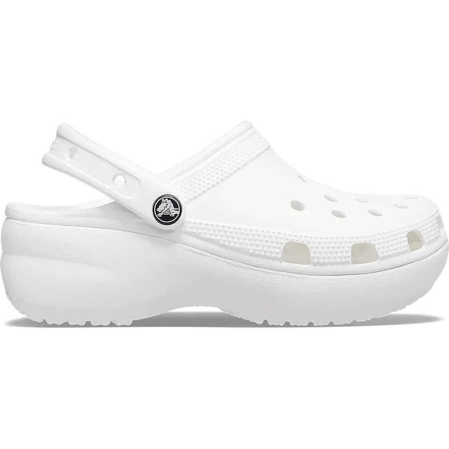 Crocs Plateforme Blanc | Sabots Compensés Femme Épurés & Lumineux

