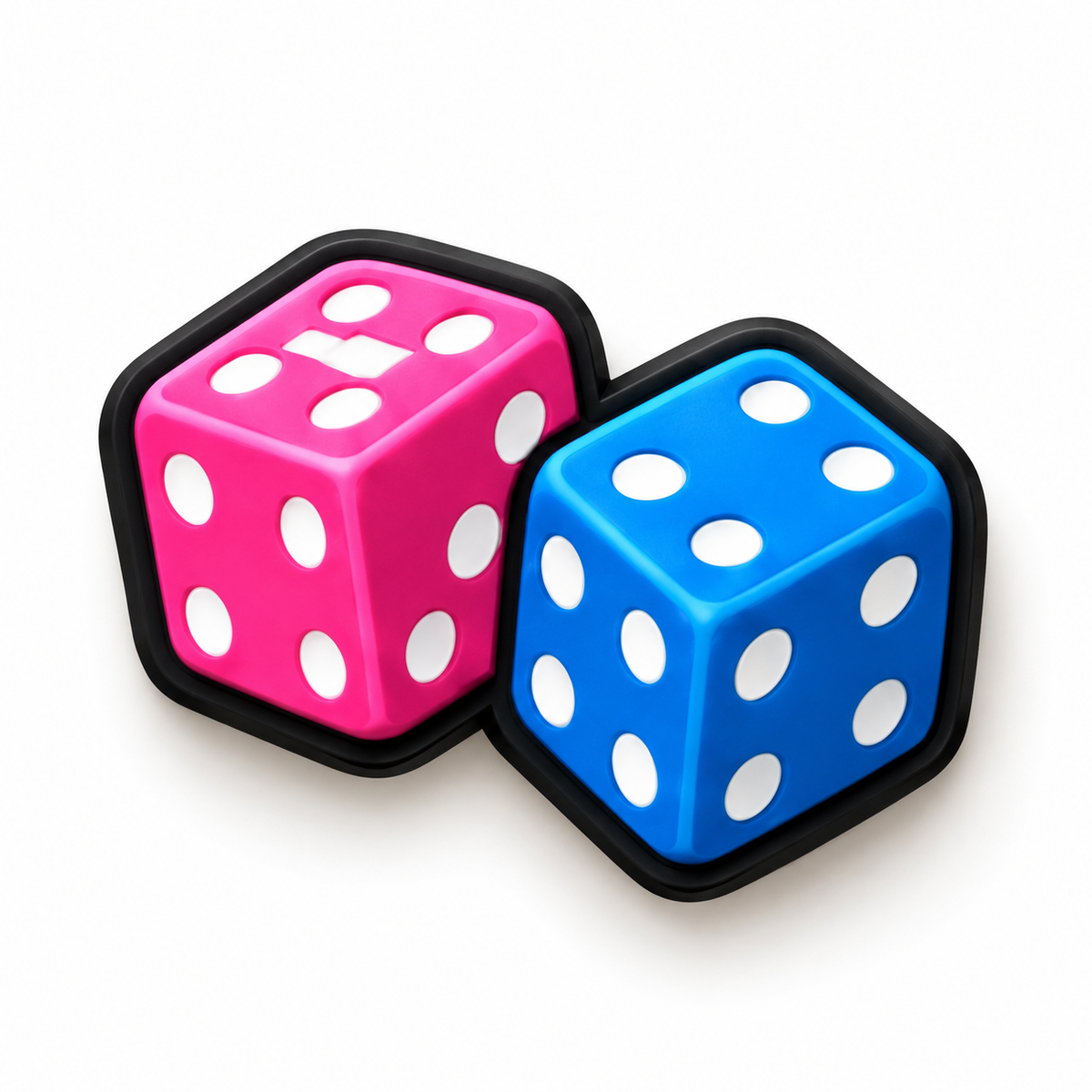 Pin Jibbitz GTA 6 paire de dés rose et bleu pour Crocs

