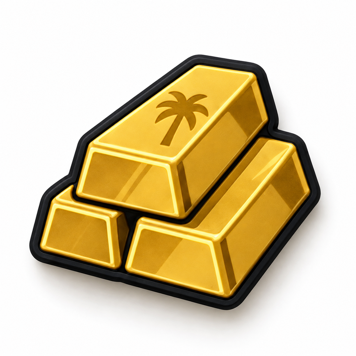 Pin Jibbitz GTA 6 lingots d'or avec palmier pour Crocs
