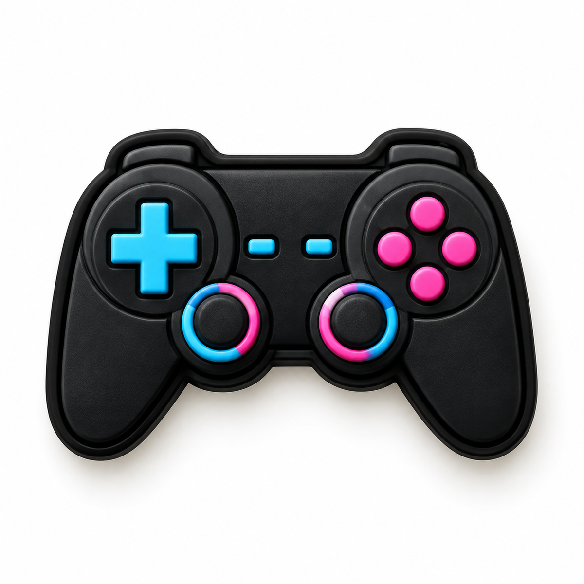 Pin Jibbitz GTA 6 manette de jeu noire avec boutons rose et bleu pour Crocs
