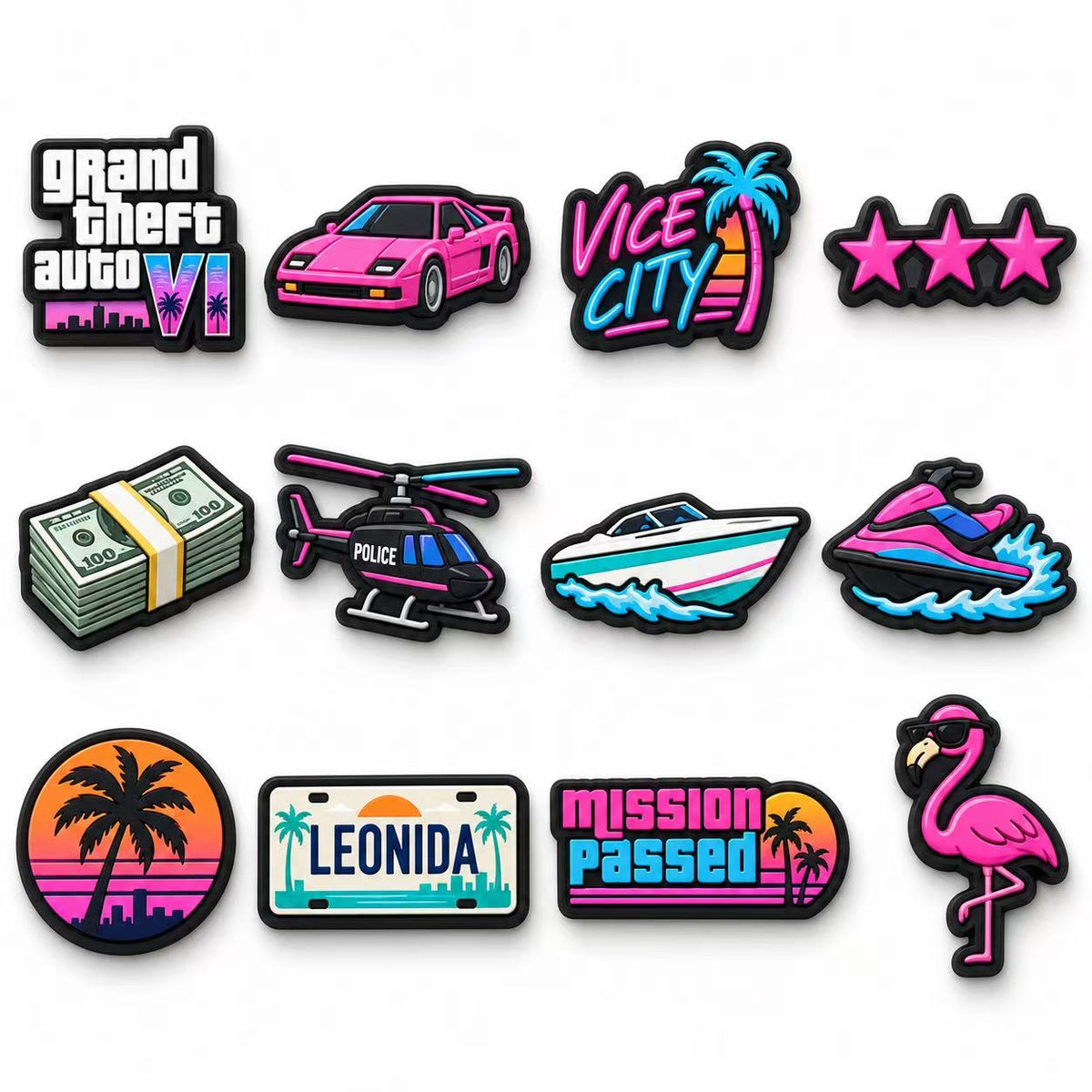 Pin's Crocs GTA 6 – Collection Rétro Miami Néon