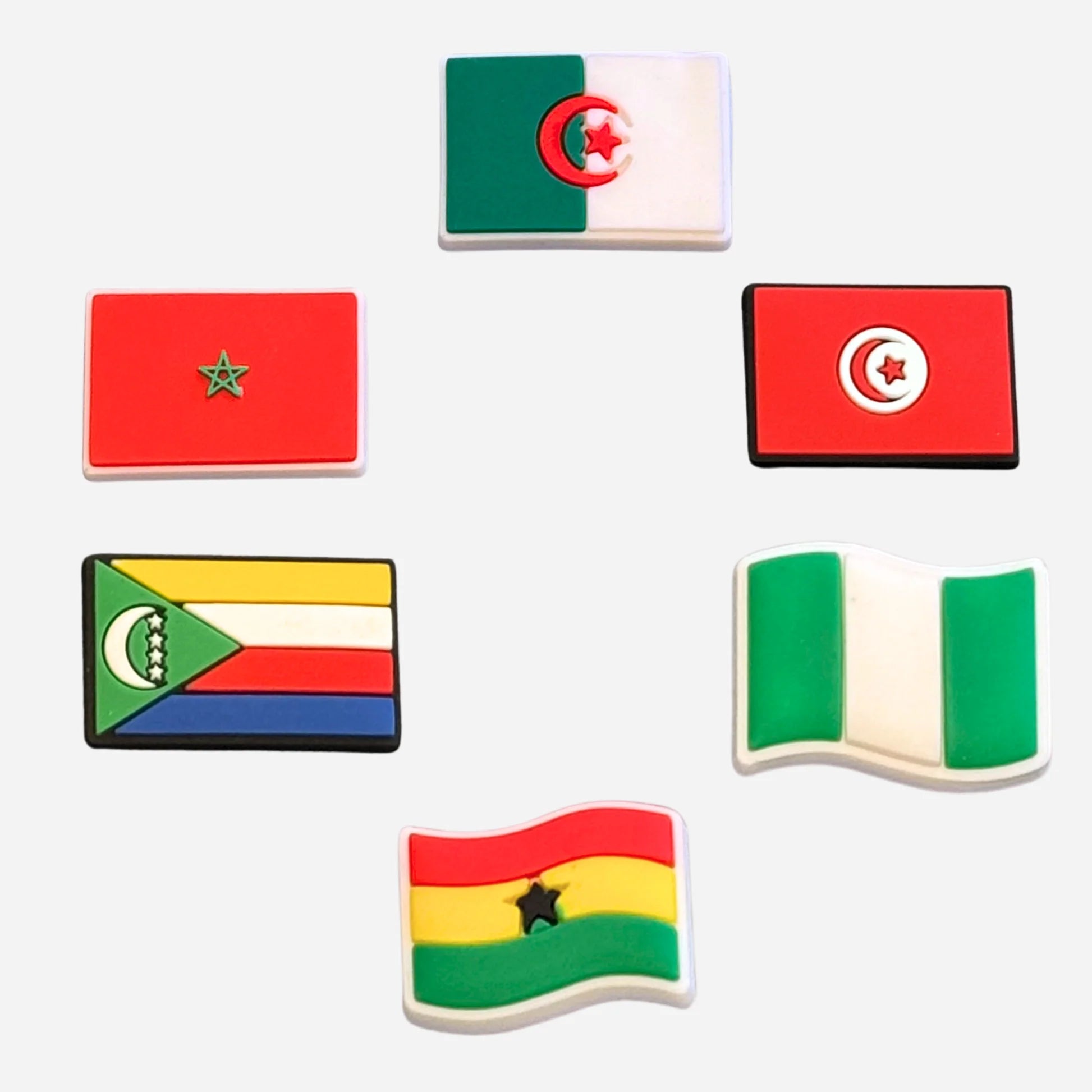 Pin's Drapeaux Afrique pour Crocs – 6 Pays Jibbitz Fierté Origines
