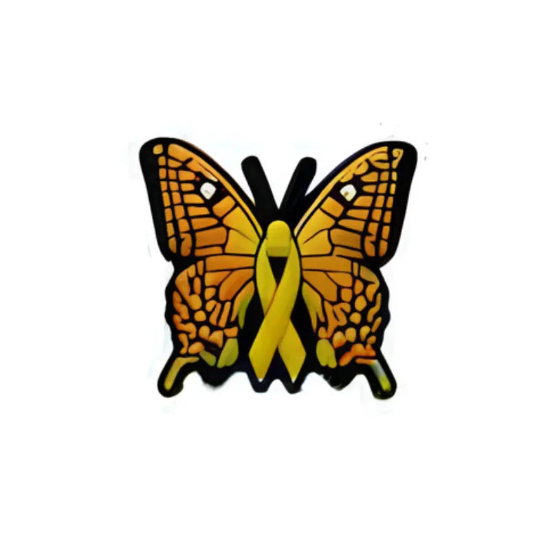 Papillon avec ruban jaune pour Crocs