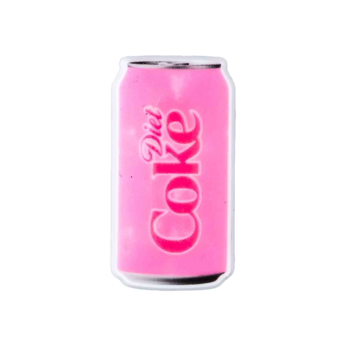 Pin's canette Diet Coke rose uni logo rose vif pour Crocs
