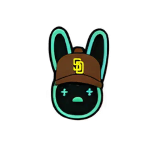 Pin’s lapin San Diego Padres néon pour Crocs - Accessoire baseball ClogsAddict