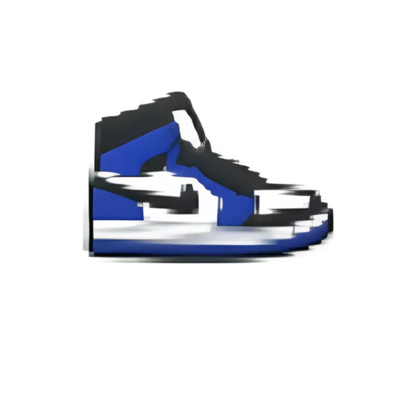 Pin's sneaker bleue style glitch pour Crocs - Accessoire streetwear ClogsAddict