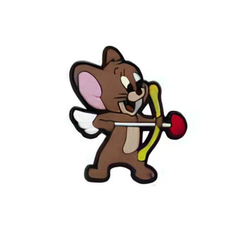 Pin's souris cupidon avec arc pour Crocs - Accessoire cartoon ClogsAddict